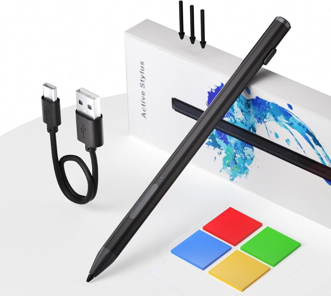 Surface Pencil - Stylus for Surface Pro 12/11/10/X/9/8/7/7+/6/5/Go 3/Go 2/Book/Laptop 5/Studio 2 with 4Nibs, 4096 Pressure Sensitivity Palm Rejection Rehargeable Surface Pro Pen Stylus