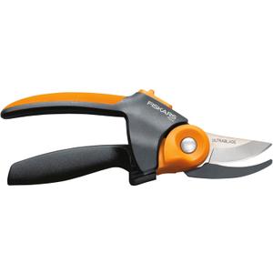 Fiskars Pruning Shears, PowerGear2 Technology Multiplies Power, Rolling Handle for Ease of Use, 3/4-Inch Cut Capacity Bypass Pruner, UltraBlade Coating and SoftGrip, Garden and Yard Tools