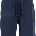 DudeRobe Mens Sweat Shorts Fleece Lounging Shorts for Men with Deep Pockets | Athletic Workout Shorts from Shark Tank (Large/X-Large, Navy Blue)