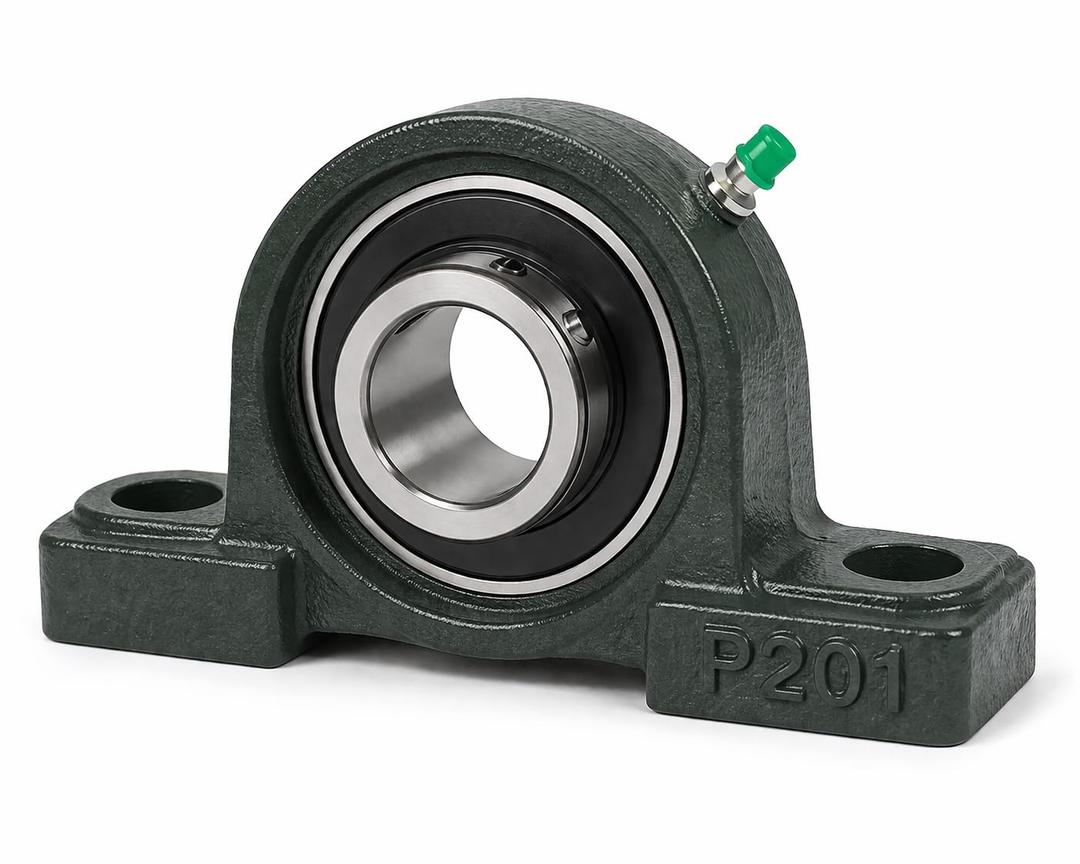 Pillow Block Bearing | Self-Aligning Bearing with Cast Iron Housing and Chrome Steel Insert | Base Mounted Bearing Unit for Industrial Machinery Use (UCP 201, 12 mm) 2 Pcs 