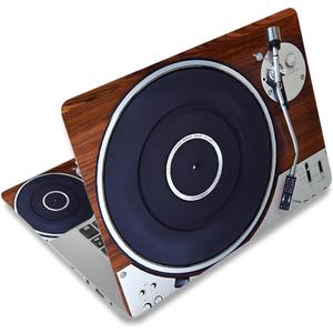 Laptop Decal Sticker Skin Cover, 12" 13.1" 13.3" 14" 15" 15.4" 15.6" Laptop Netbook Vinyl Skin Sticker Cover Art Notebook Protector (2 Wrist Pad Included), Removable Reusable, Retro Music Player