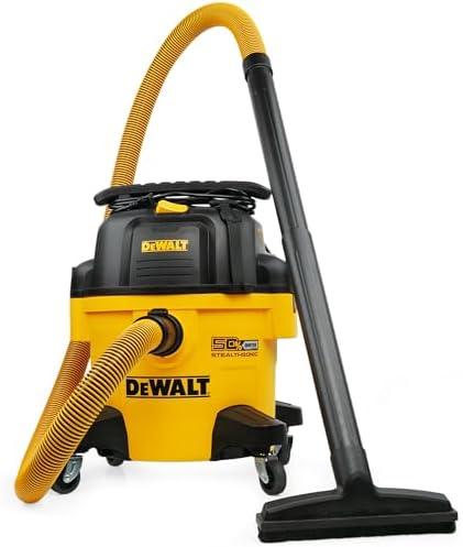 DEWALT 9 Gallon STEALTHSONIC Ultra Quiet Poly Shop Vacuum Wet/Dry, DXV09P-QTA Noise Reduction Vac for Shop, Heavy Duty Shop Vacuum for Jobsite/Workshop, Reduce Motor Noise, Yellow