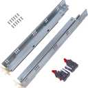 Gobrico Undermount Drawer Slides Bottom Mount Soft Close Drawer Slides 18 inch Full Extension Concealed Drawer Glides with Mounting Clips Bracksets 1Pair (2Pieces)
