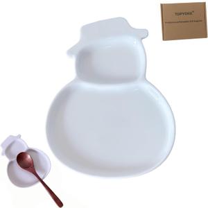 Large Ceramic Spoon Rest for Stove Top, Christmas Snowman Cute Spoon Rest for Kitchen Counter, Cooking Spoon Holder for Kitchen Counter, Utensil Rest Spatula Rest Ladle Holder Tong Rest