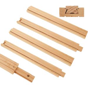 CYEAH 6 Pcs Wood Drawer Slides, 17 inch Wooden Drawer Slides, Wooden Undermount Drawer Slide Classic Guide Center Mount Track, Drawer Glide Rails Replacement Part