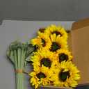 Sunflowers Artificial Flowers,7 Pcs Fake Sunflowers with Stems,Artificial Sunflower Bouquet for Sunflower Decor,Kitchen Decor,Silk Flowers for Home Decor Indoor,Flower Centerpieces for Tables (Orange Yellow)