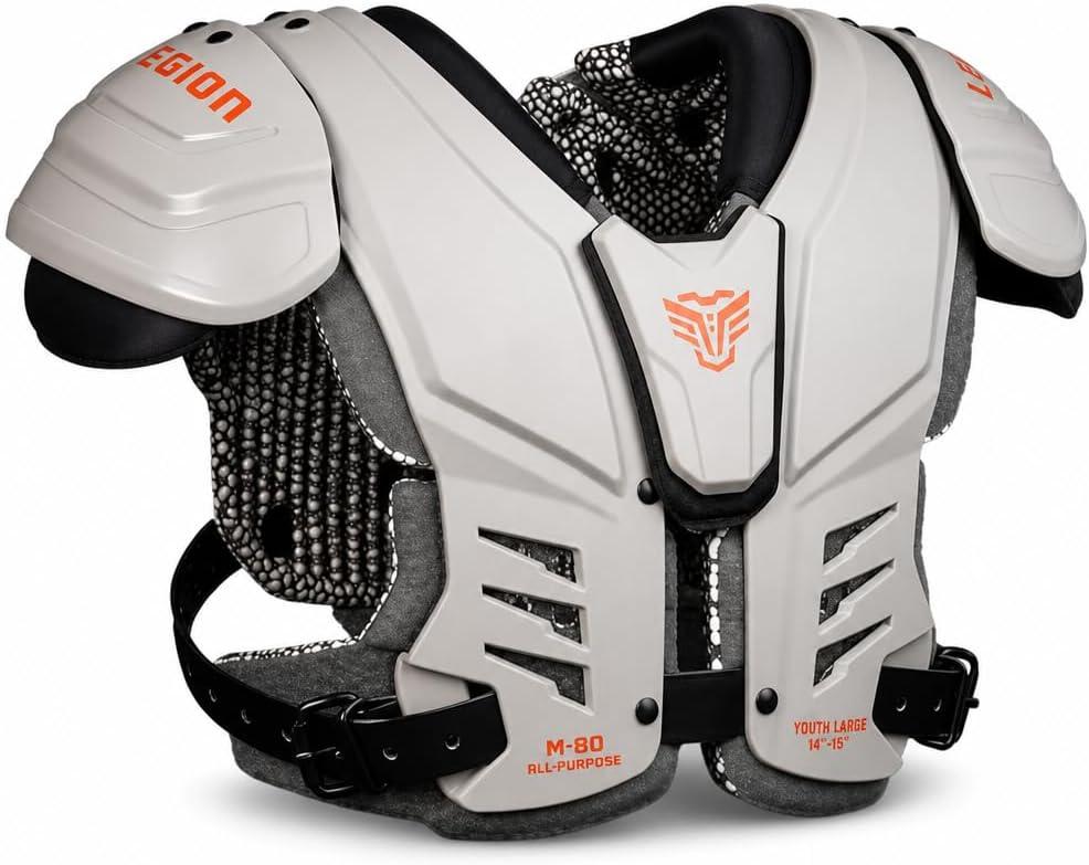 Legion Youth Football Shoulder Pads, Patents Pending, Lightweight, Optimized Mobility, Enhanced Impact Protection, Industry-Best Ventilation and Cooling (M-80, X-Small)