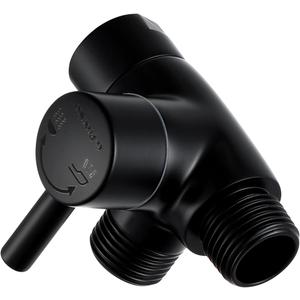 G-Promise Solid Metal Shower Arm Diverter for Hand Held Showerhead and Fixed Spray Head, G 1/2 3-Way Bathroom Universal Diverter System Replacement Part (Matte Black)