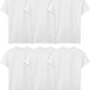 Fruit of the Loom Men's Stay-Tucked Cotton Crew Undershirts, Tall Man, White, 6-Pack, Large