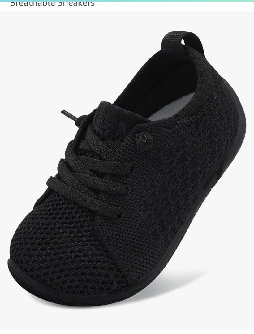 Toddler Boys Girls Shoes Barefoot Shoes Toddler Walking Shoes Kids Tennis Shoes Wide Lightweight Breathable Sneakers, 14.3