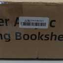 Rotating Bookshelf, 360 Degree Revolving Bookcase, 4-Tier Spinning Bookshelf, Clear Acrylic & Solid Wood Rotating Bookcase for Kids Playroom, Bedroom and Living Room, Square