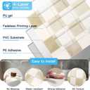 Art3d 10-Pack Heavy-Duty Peel and Stick Backsplash, 12x12 Inch Self-Adhesive Wall Tile Stick on Kitchen Countertop, Beige and White