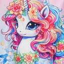 LQSZ Girls Dress Ruffled Sleeves Easter Summer Cartoon Princess Valentine Casual Style Dresses for Toddler Kids 2-12 Years (6-7 Years, A-unicorn-short)