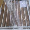 HOOEN 29-34 Inch Wide Baby Gate for Stairs Doorways Metal Indoor Dog Gates Pressure Mounted Walk Through Safety Gates Child Gates for Kids or Pets (29"-34") (White)