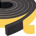 Yotache Foam Strips with Adhesive 2 Rolls 1" W X 3/8" T, (New Adhesive Craft) Black Foam Insulation Weather Stripping Door Seal Tape, 13 Ft Length (2 X 6.5 Ft Each)