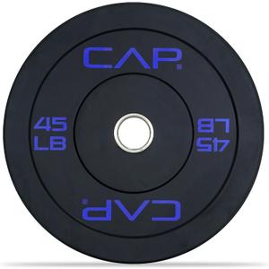 CAP Barbell Elite Olympic Bumper Plate, Black, 45 lb Single