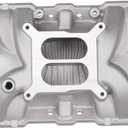 2701 Engine Dual Plane Intake Manifold Compatible with 1955-1986 Chevy 305 327 350 383 Small Block V8 - Idle - 5500 RPM Range