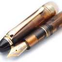 czxwyst 699 Negative Pressure Vaccum Filling Fountain Pen Original Box (Brown with Translucent Grip, Fine Nib 0.5mm)