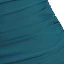 ZAFUL Womens Tankini Swimsuits V Neck Push Up Swim Top Color Block Tummy Control High Waisted Bathing Suits Swim Bottom (Blue, L)