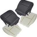 NLQR Black #19C Driver & Passenger Side Bottom Replacement Cloth Seat Covers & Seat Foam Cushions Compatible with Chevy Silverado Tahoe Suburban GMC Sierra Yukon 1500 2500HD 3500HD 2007-2014