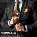 2 x Wallet for Men Minimalist Pop Up Credit Card Case Holder 1-7 Cards, Smart Slim Wallet with Money Clip ID Window RFID Blocking Bifold Compact(Airtag Not Included) Wallets Gifts for Men (Brown)