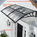 VEVOR Awnings for Door Entrance, 38" x 78" Window Door Awning Canopy Exterior with Drainage & ABS Bracket, Polycarbonate Cover Patio Door Awnings for Sun, UV, Rain, Snow Protection (Smoky Gray）