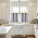 MIULEE Short Curtains for Windows - Greyish White Blackout Half Window Curtains Thermal Insulated Privacy Drapes for Kitchen Bedroom Bathroom Grommet Top Small Basement Tiers W40 x L36 Inch 2 Panels