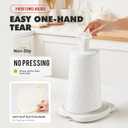 Li & Zhao Standing Paper Towel Holder Countertop - Silicone Papertowel Holder for Kitchen Paper Towel Stand with Weighted Base Suction Cups Paper Towel Roll Holder Paper Towels Holder(White)