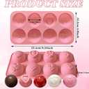 2PCS Valentine Chocolate Molds Round Heart Silicone Mold Non-Stick Love Rose Silicone Chocolate Bomb Molds for Baking Chocolate,Mini Cakes,Candy,Gummy, Ice Cubes