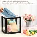 Menkxi Clear Wedding Card Box with Slot 10 x 10 x 8.5 Large Acrylic Card Box for Party Wooden Envelope Holder with Sign for Wedding Quinceanera Birthday Baby Shower Decorations(Black,Wood)