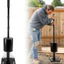 Steel Tamper Tool, Ground Tamper Tool with Adjustable Handle, Fillable Weight Tube, Buffer Spring, Heavy Duty Tamper for Efficient Leveling Soil, Installing Paving Stones, Asphalt, Driveways, Sand