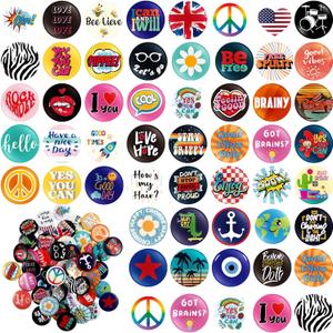 Kigeli 50 Pcs 80's Buttons Pins 1 Inch/ 25 mm Retro Punk Button Pin Slogans Sayings Pinback for Backpacks Bags Hats Jeans