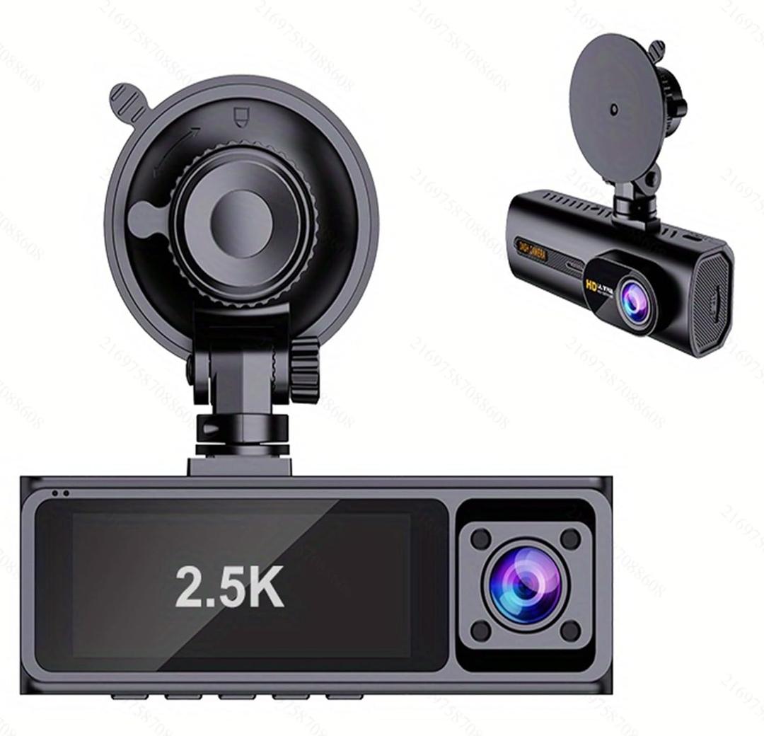 Dash Cam Front Rear, 2.5K/720P Full HD, 145 Wide Angle, 3 Lens Record, Reverse View, 3.16" Screen, Wi-Fi, 128GB Max