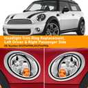 Compatible with MINI Cooper Headlight Trim Ring 2007-2013,R55 R56 R57 Headlight Rings,1Pair Chrome Head light Bezel Driver Passenger Side,Headlamp Trim Replacement for 51137149906 51137149905