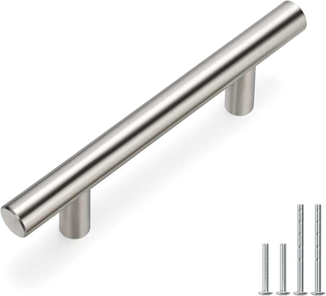 homdiy 30 Pack 3 Inch Brushed Nickel Cabinet Pulls Modern Cabinet Handles - Brushed Nickel Drawer Pulls Stainless Steel Cabinet Hardware,5 Inch Overall Cabinet Door Handles for Cabinets,Cupboard (3in hole centers)