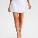 Women's Swim Skirt Tankini Swimsuit Bathing Suit Bottoms 2 Pockets | High Waisted, Tummy Control, with Non-see-through Short, Quick Dry, Swimwear, Swim Bottoms for Women (White, XL)