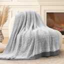 Amlie Home Knit Throw Blanket for Couch, Super Soft Cozy Fuzzy Throws for Sofa Bed Living Room, Luxury Cozy Fluffy Throw for Room Decor, 60" x 80", Heather Grey