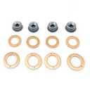Injector Seal Kit with Heat Shield 19077-53650 Fits for Kubota V1205 V1305 V1505T V1903 V2003E V2003TE V2003TME V2203E V2203ME V2403ME V2403TME V3300TE V3600TE 4-Cyl Engine 15221-94020 15841-53622