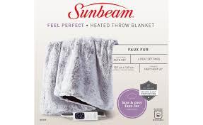 Sunbeam Faux Fur Heated Throw 50x60 in