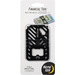 Nite Ize Financial Multi Tool Wallet - Stainless Steel 7-in-1 Multi Tool - Travel Wallet for Men & Women - Bottle Opener, Screwdriver, Rulers & More - Black