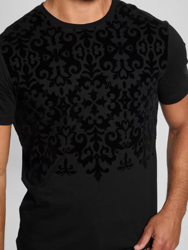 Black Flock T-Shirt - GUESS Size L