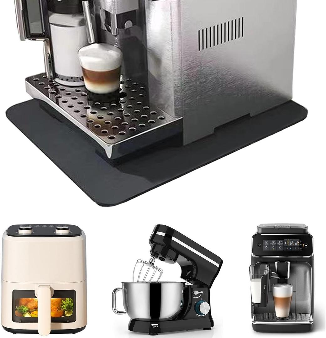 Kitchen Appliance Sliders 360 Degree Rotation Moving on Counter, Appliance Slider Cut to Fit, Mat for Kitchenaid Mixer with Kitchen Accessories,Appliance Mover for Espresso Machine, Food Processor (Black-1 Pack)