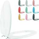 Elongated Toilet Seat Wood Toilet Seat Prevent Shifting with Zinc Alloy Hinges American Standard Size Toilet Seat Easy to Install also Easy to Clean(Elongated,Marble)