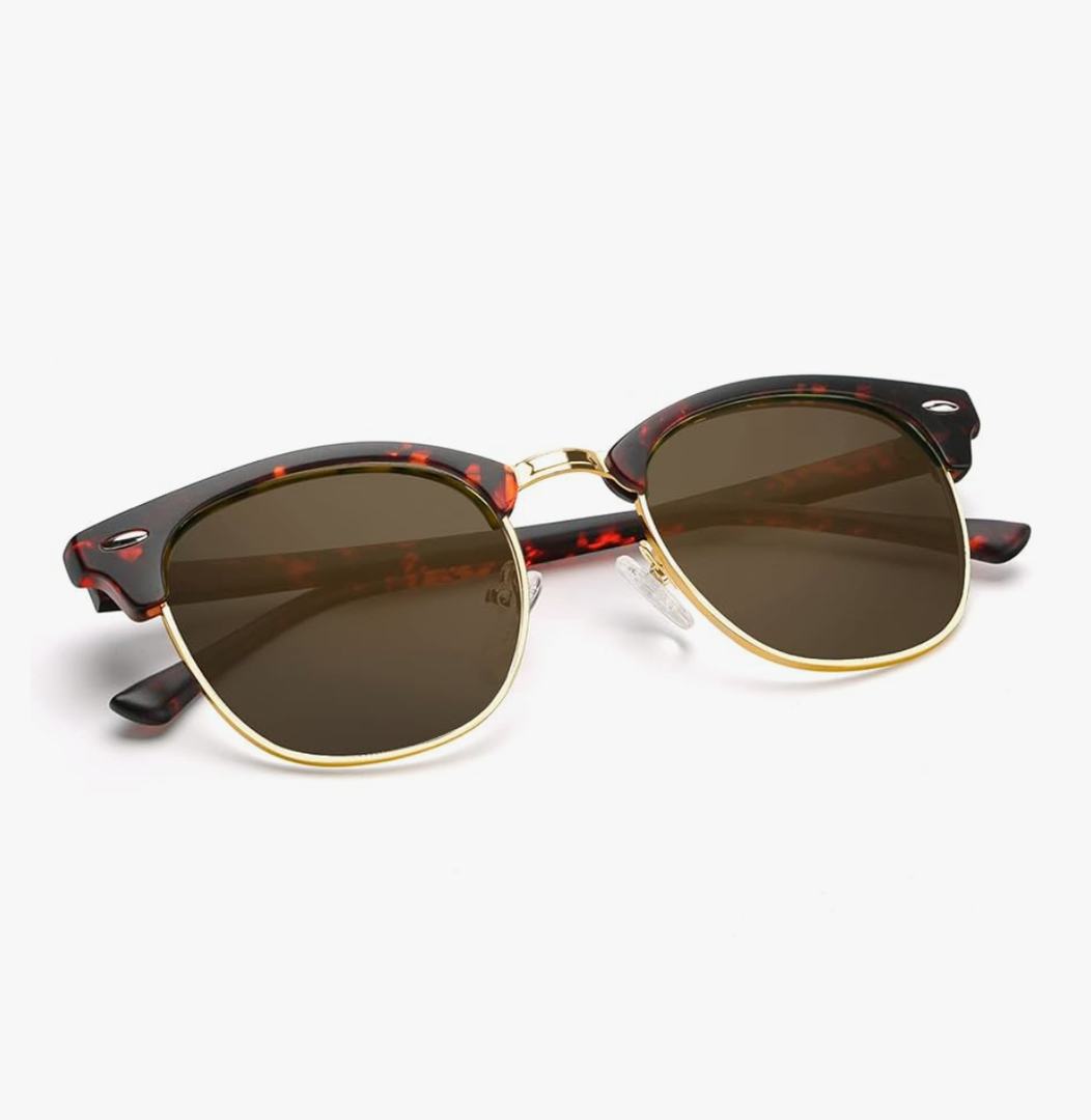 KALIYADI Polarized Sunglasses for Men and Women Semi-Rimless Frame Driving Sun glasses UV Blocking