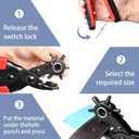 Leather Hole Punch,Belt Hole Puncher for Leather, Revolving Punch Plier Kit for Watches, Handbags, Punch Tool for Belts Diameter : 4.5/4 /3.5/3/2.5/2mm.