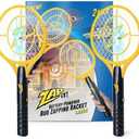 ZAP iT! 4, 000 Volt Electric Handheld Bug Zapper Racket - USB Rechargeable Indoor Safe Mosquito Zapper and Fly Swatter for Indoor and Outdoor Use - 2 Pack (Large, Yellow)
