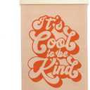 NQDWX Nursery Inspirational Decor It's Cool To Be Kind Wall Decor Banner Sign,Canvas Hanging Wall Flag Poster Hanger Frame For Baby Bedroom Playroom Kids Room Toddler Room 12x17 Inches.(001)