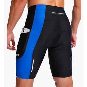 Bikewa Men's Bike Shorts 3D Padded Cycling Road Biking Mountain Riding Biker Bicycle UPF 50+ Cycle Shorts Zipper Pockets Size L