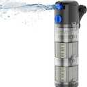 FREESEA Aquarium Filter Fish Tank: 8W Submersible Internal Power Filter 3-Stage Filtration System for 40-100 Gallon Turtle Tanks