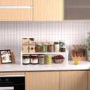 Jojocross Expandable Stackable Aadjustable Shoe Rack Pantry Shelf for Kitchen Cabinets Counter Shelves Countertop Cupboard Storage Solution,Sturdy Heavy-Duty Metal Construction(1Pack/White/Large)